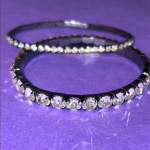 Elegant gunmetal Crystal Bracelet Set